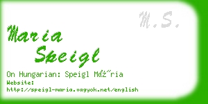 maria speigl business card